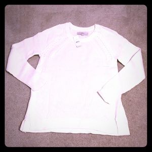 LOFT Cream/Winter White Long Sleeve Sweater Small